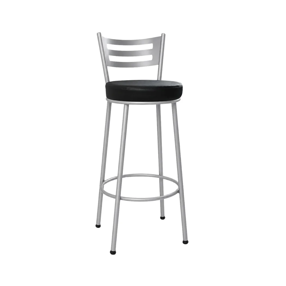 Banco Verona 75cm Prata/Preto — banco de aço Metalnew, referência 3117