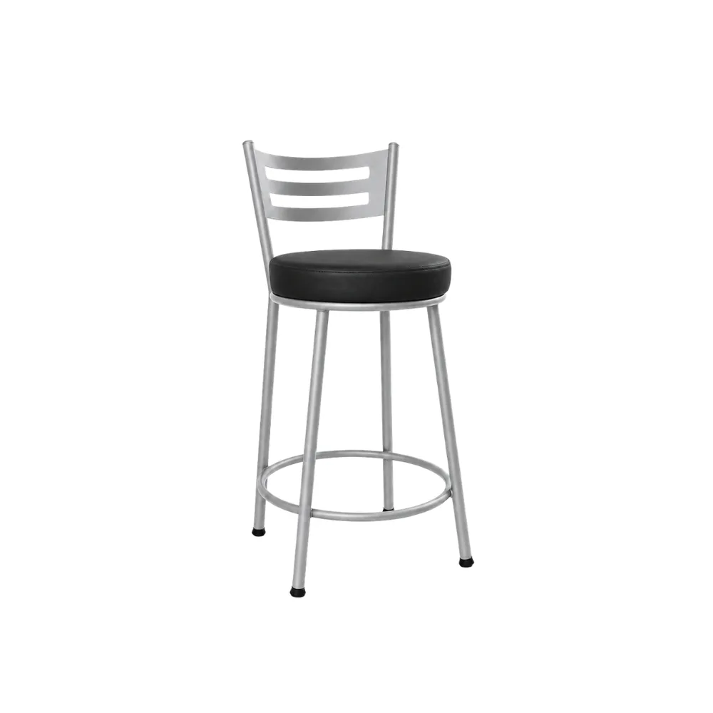 Banco Verona 60cm Prata/Preto — banco de aço Metalnew, referência 3147