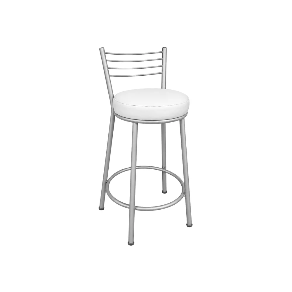 Banco Roma 60cm Prata/Branco — banco de aço Metalnew, referência 3160