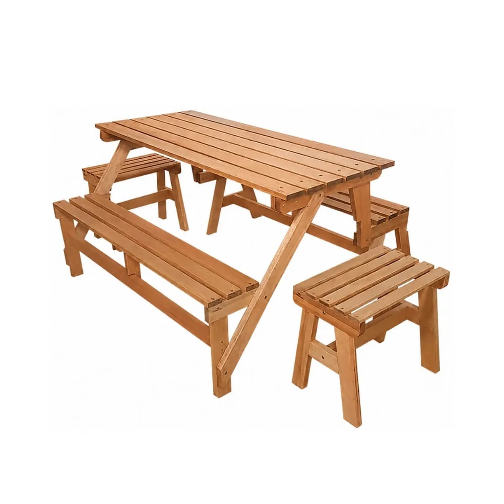 Mesa Multiuso c/ 2 Bancos — Metalnew ref. 6104