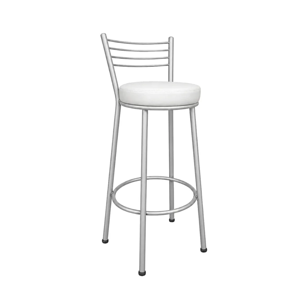 Banco Roma 75cm Prata/Branco — banco de aço Metalnew, referência 3161