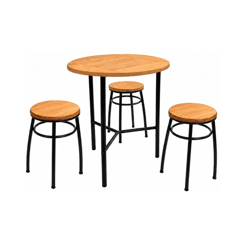 Conjunto Fenix Mesa com 03 Bancos — Metalnew ref. 8907