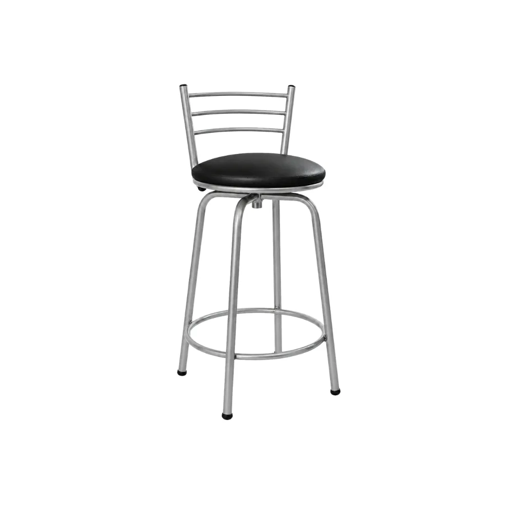 Banco Giratório 60cm Prata/Preto — banco de aço Metalnew, referência 4036