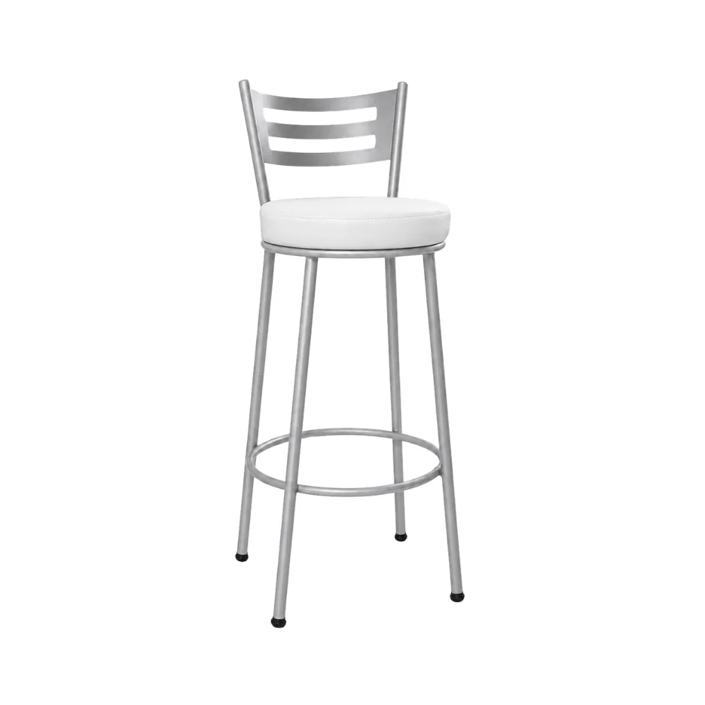 Banco Verona 75cm Prata/Branco — banco de aço Metalnew, referência 3116