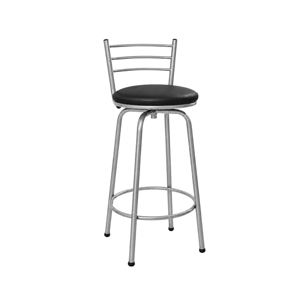 Banco Giratório 75cm Prata/Preto — banco de aço Metalnew, referência 4010