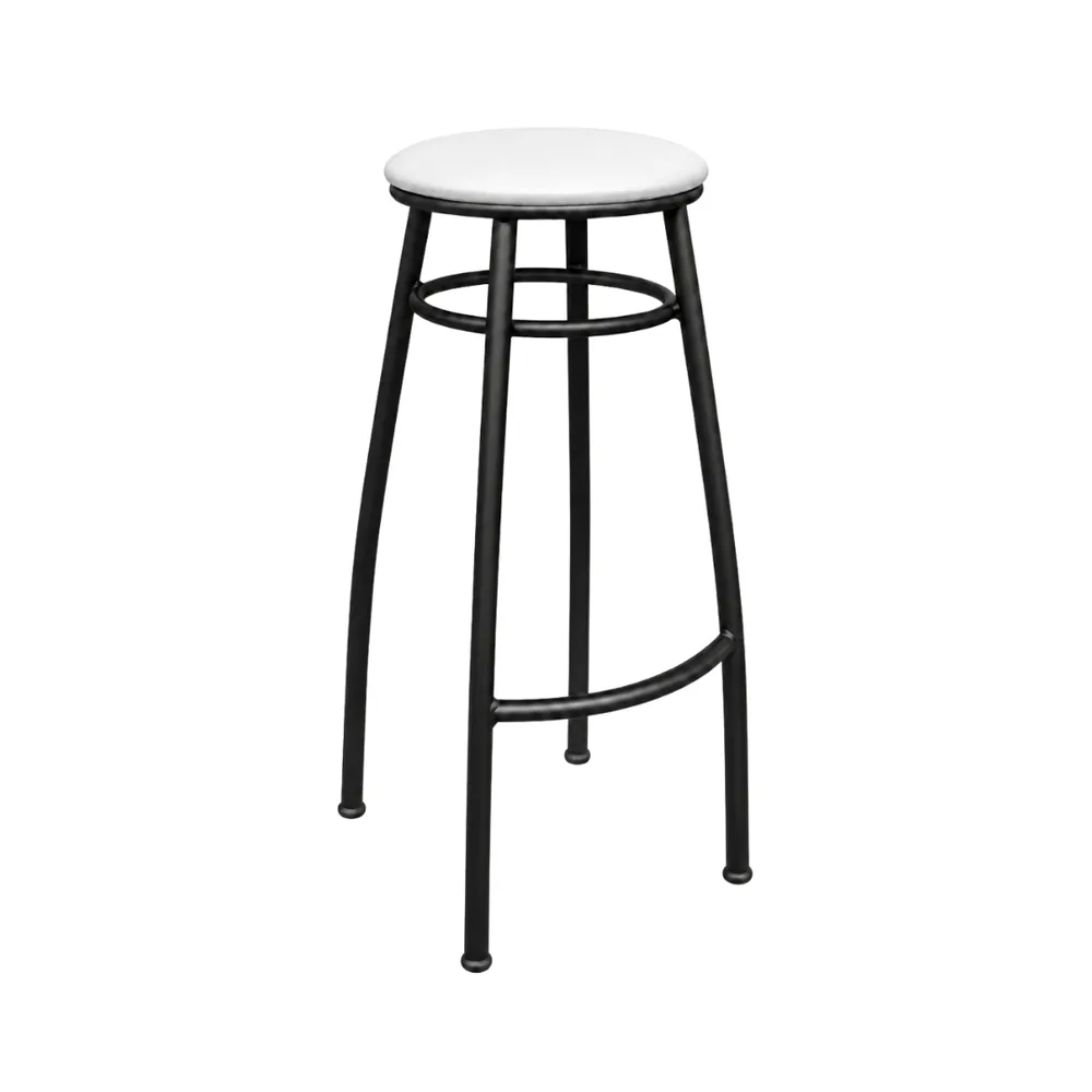 Banco Nice 75cm Preto/Branco — banco de aço Metalnew, referência 5005