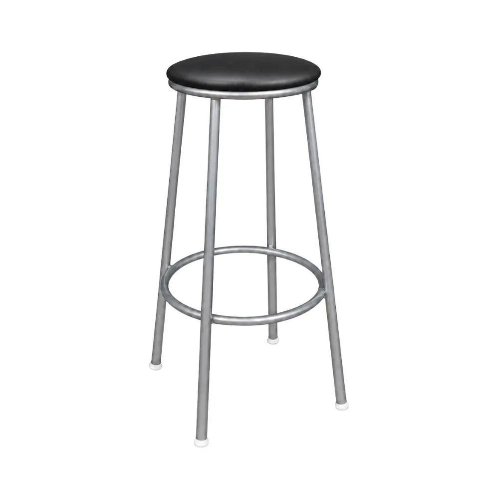 Banco sem Encosto 67cm Prata/Preto — banco de aço Metalnew, referência 2504