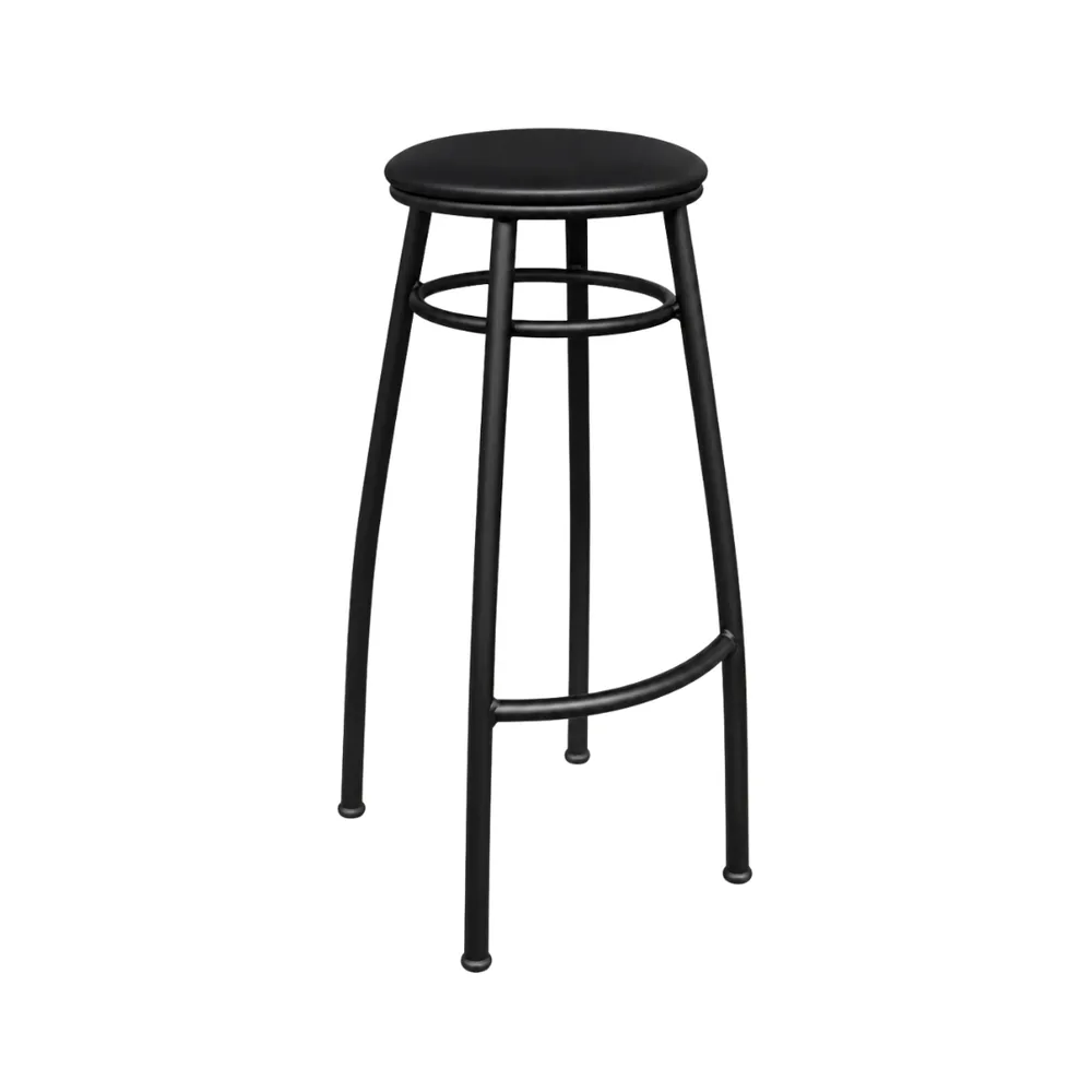 Banco Nice 75cm Preto/Preto — banco de aço Metalnew, referência 5004