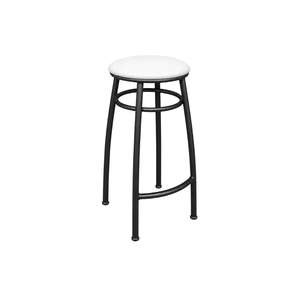 Banco Nice 60cm Preto/Branco — banco de aço Metalnew, referência 5001
