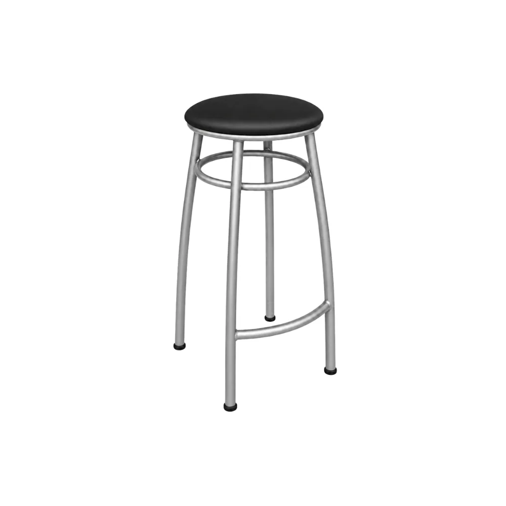 Banco Nice 60cm Prata/Preto — banco de aço Metalnew, referência 5002