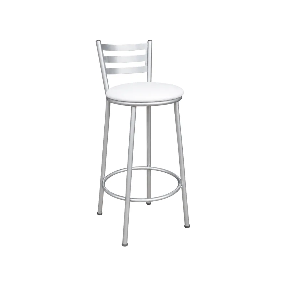 Banco Millenium 70cm Prata/Branco — banco de aço Metalnew, referência 2599