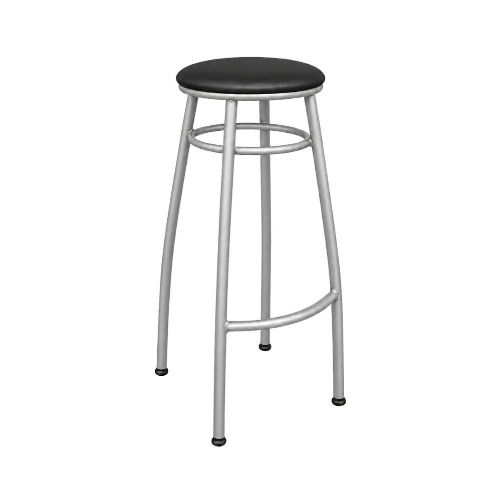 Banco Nice 75cm Prata/Preto — banco de aço Metalnew, referência 5006