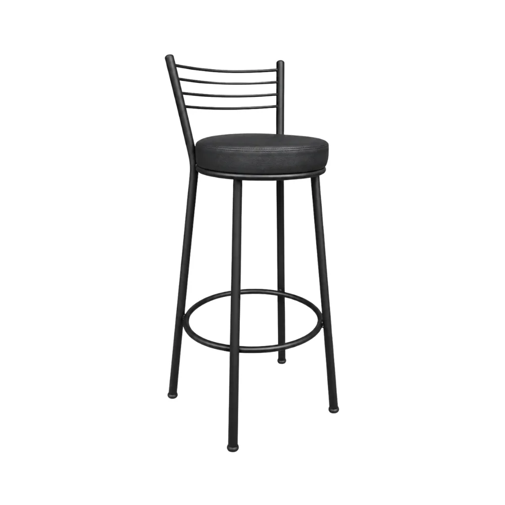 Banco Roma 75cm Preto/Preto — banco de aço Metalnew, referência 3100