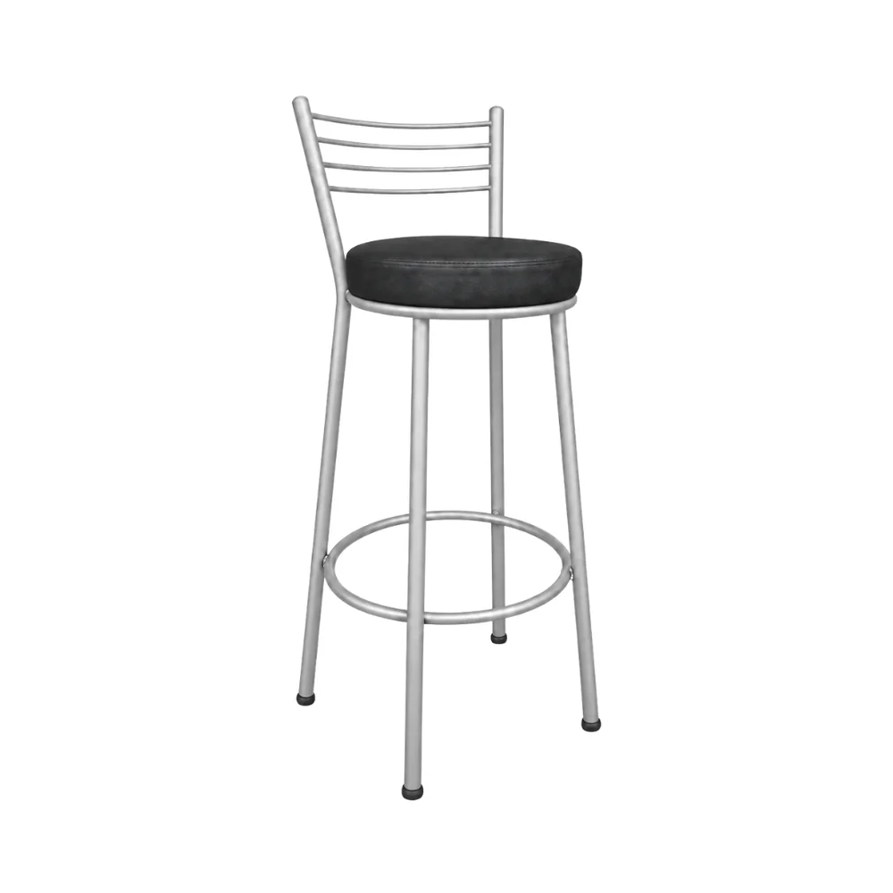 Banco Roma 75cm Prata/Preto — banco de aço Metalnew, referência 3110
