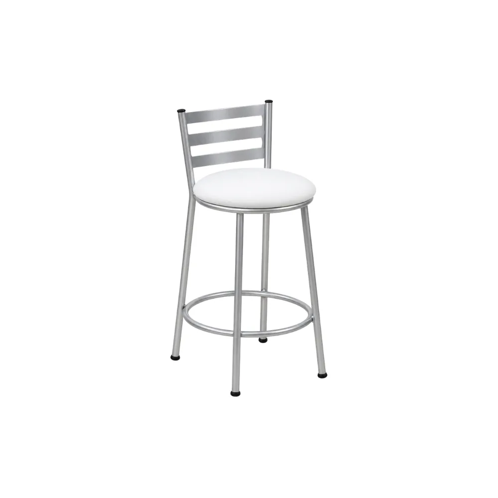 Banco Millenium 50cm Prata/Branco — banco de aço Metalnew, referência 2598