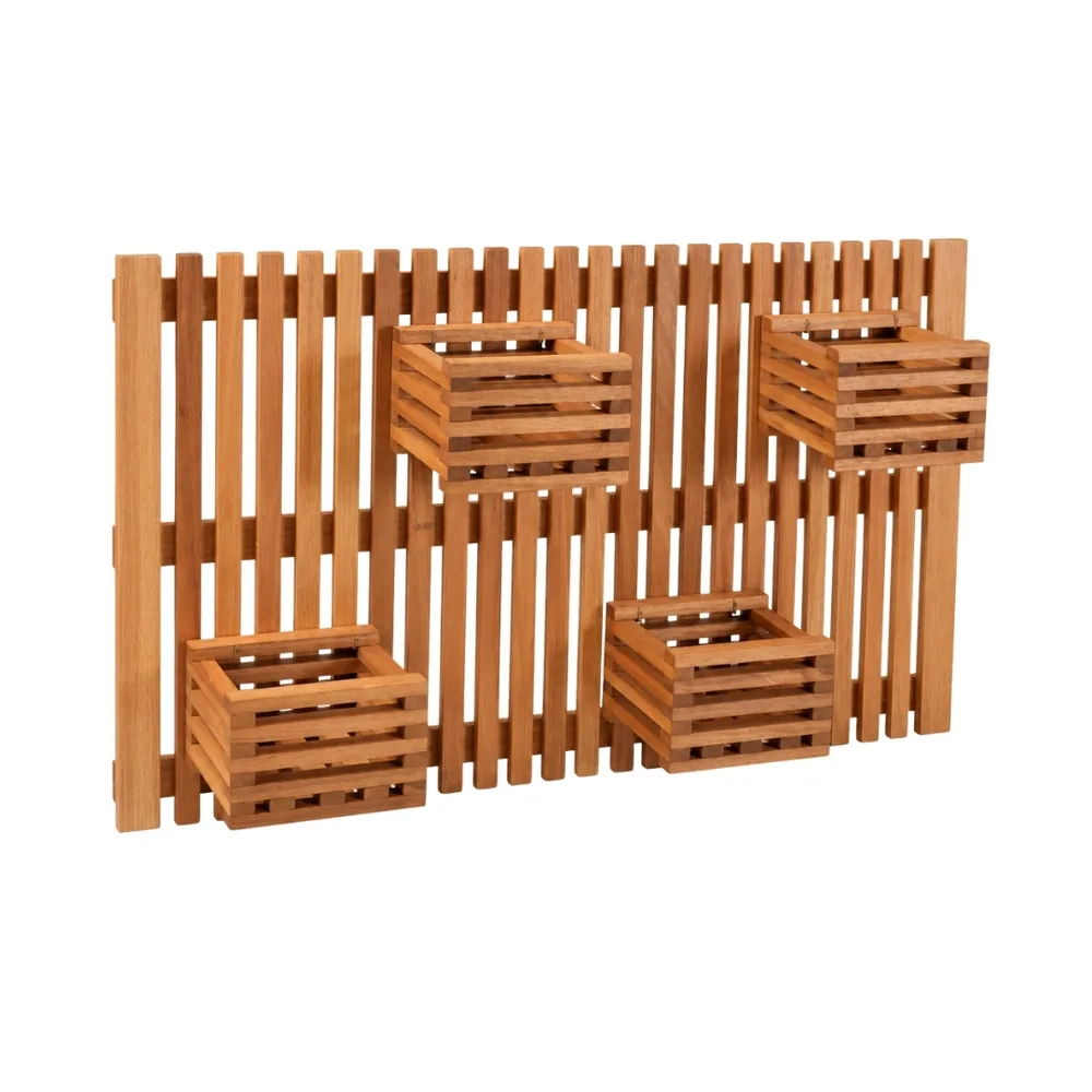 Jardim Horizontal Girassol (4 Cachepôs) — móvel de madeira Metalnew, referência 6201