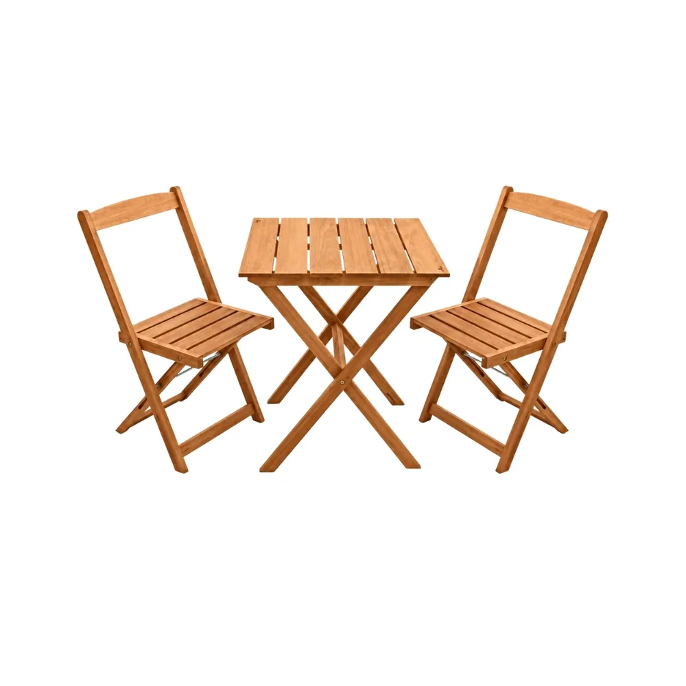 Conjunto 1 Mesa c/2 Cadeiras Orquídea — móvel de madeira Metalnew, referência 6106