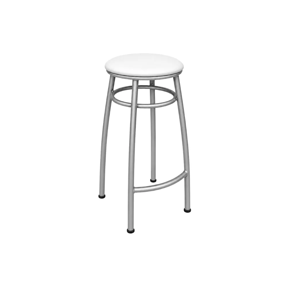 Banco Nice 60cm Prata/Branco — banco de aço Metalnew, referência 5003