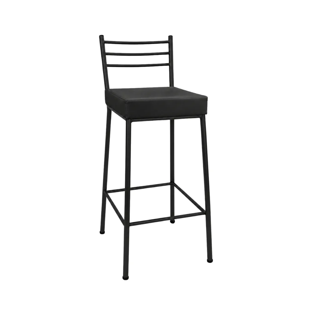 Banco Paris 75cm Preto/Preto — banco de aço Metalnew, referência 3000