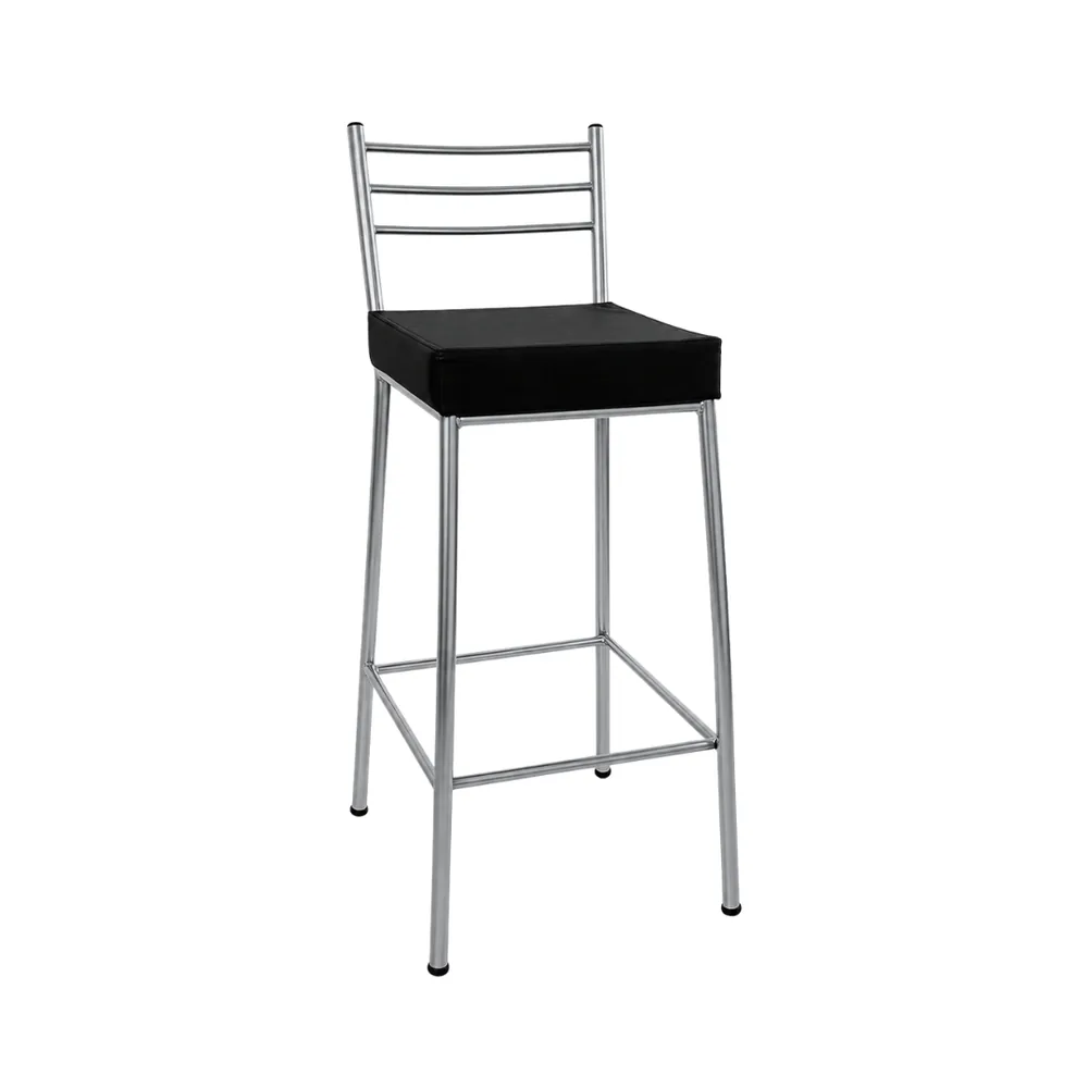 Banco Paris 75cm Prata/Preto — banco de aço Metalnew, referência 3016
