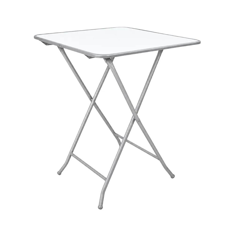 Mesa Dobrável Milleniun Prata/Branco — banco de aço Metalnew, referência 8888