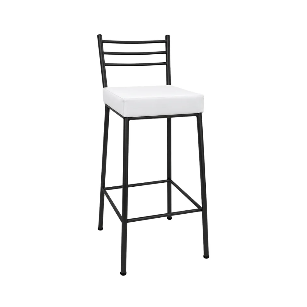 Banco Paris 75cm Preto/Branco — banco de aço Metalnew, referência 3036