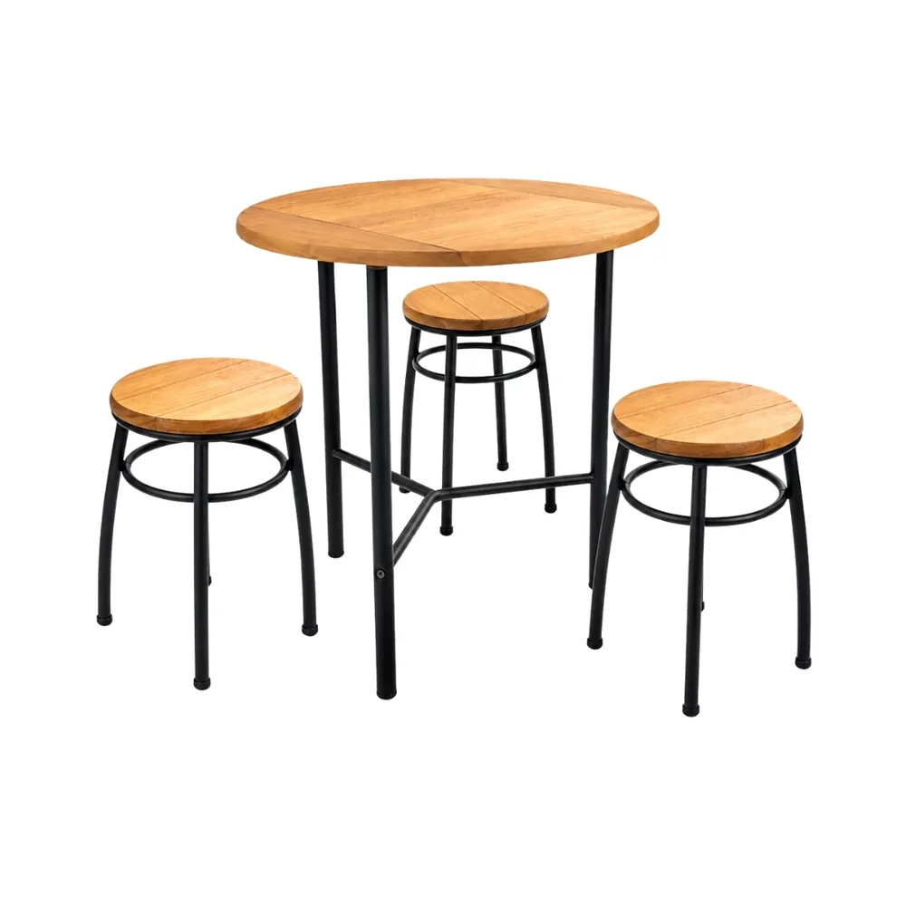 Conjunto Fenix Mesa com 03 Bancos — banco de aço Metalnew, referência 8907