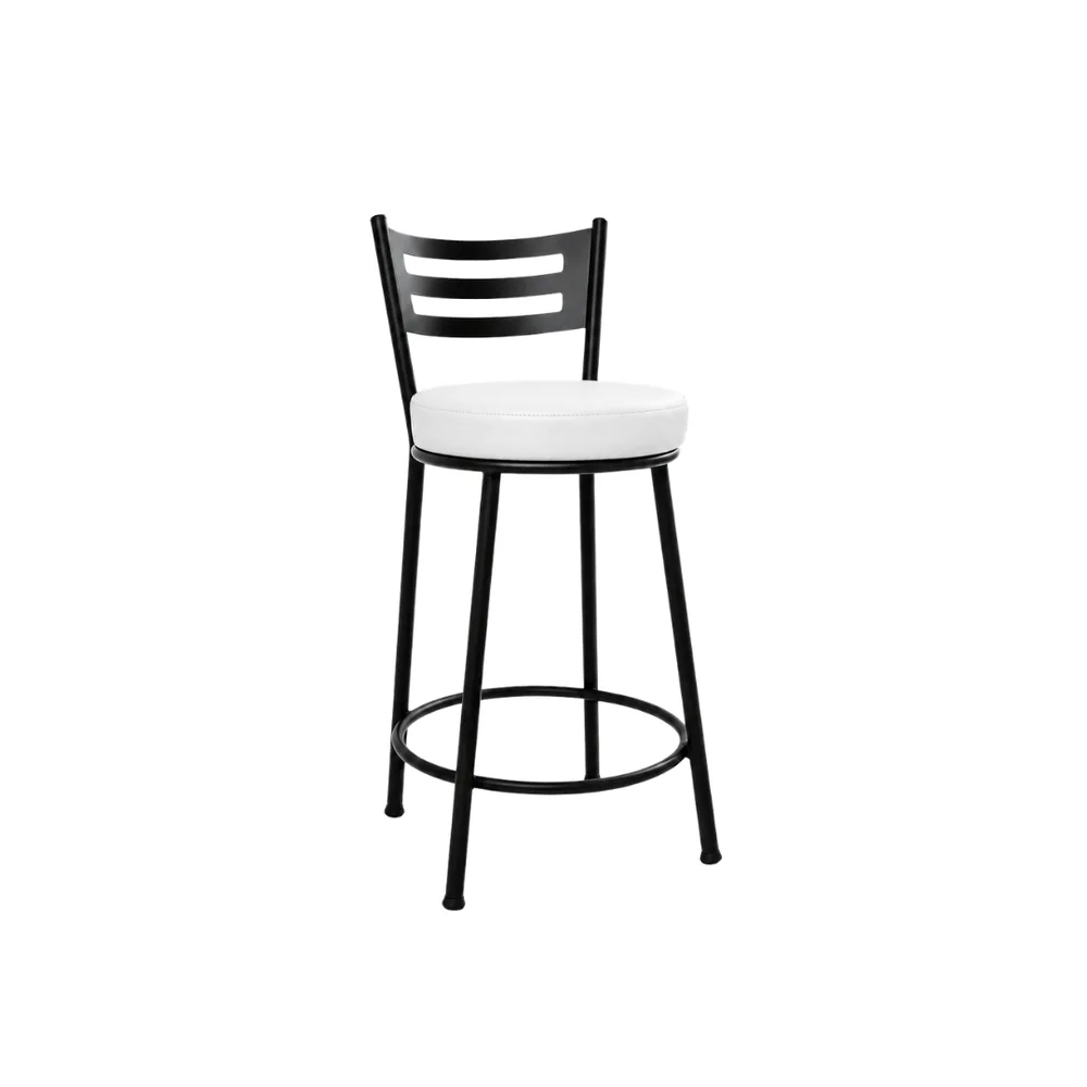 Banco Verona 60cm Preto/Branco — banco de aço Metalnew, referência 3154