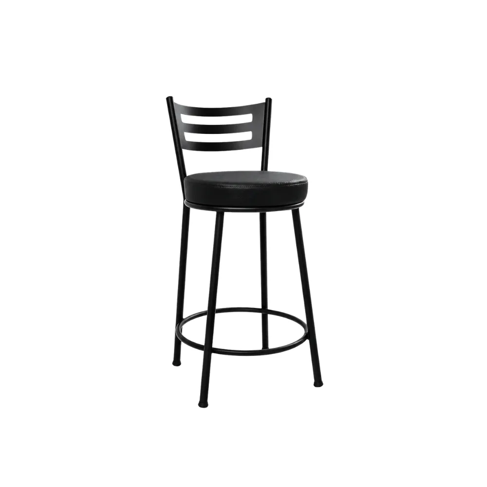 Banco Verona 60cm Preto/Preto — banco de aço Metalnew, referência 3145