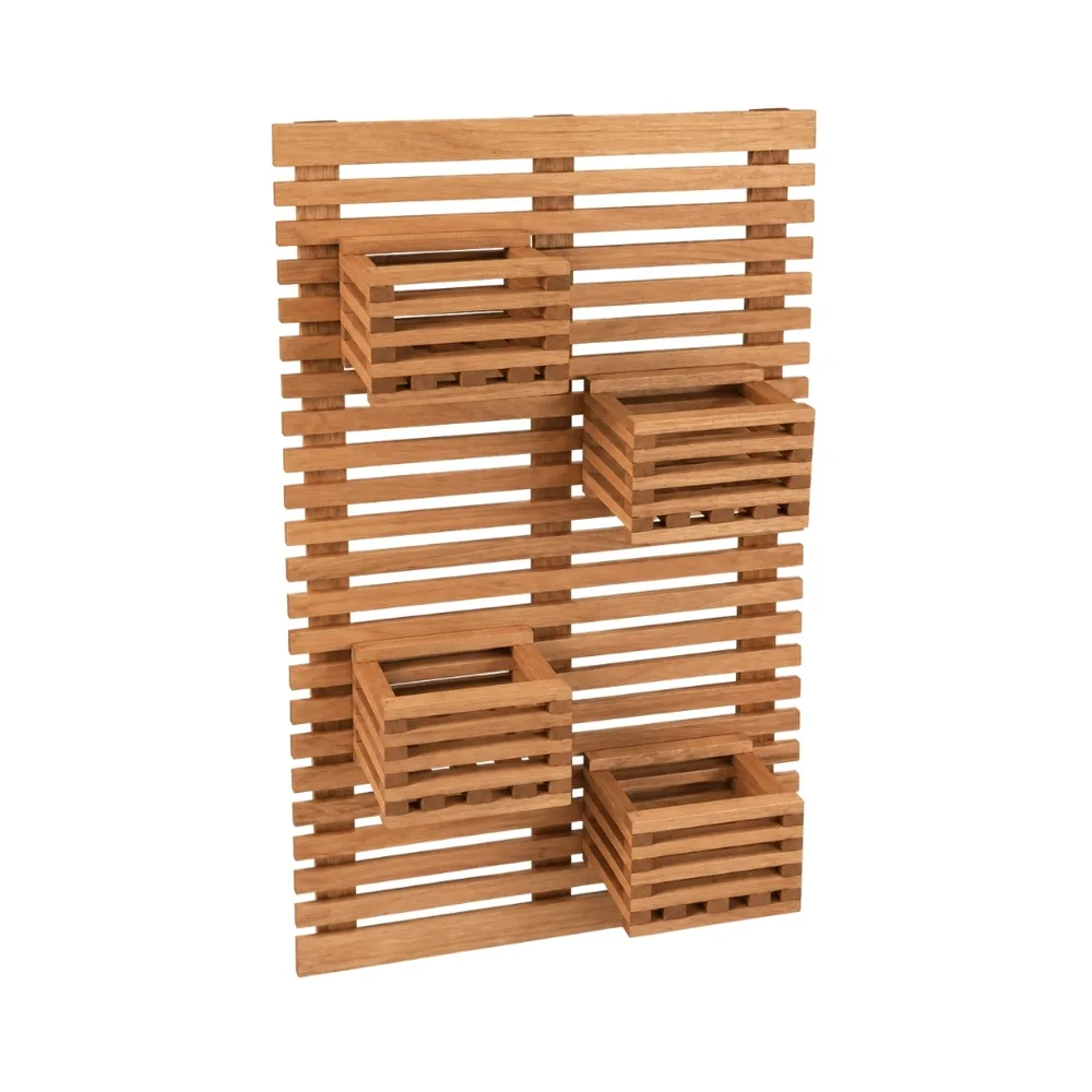 Jardim Vertical Hortência (4 Cachepôs) — móvel de madeira Metalnew, referência 6200