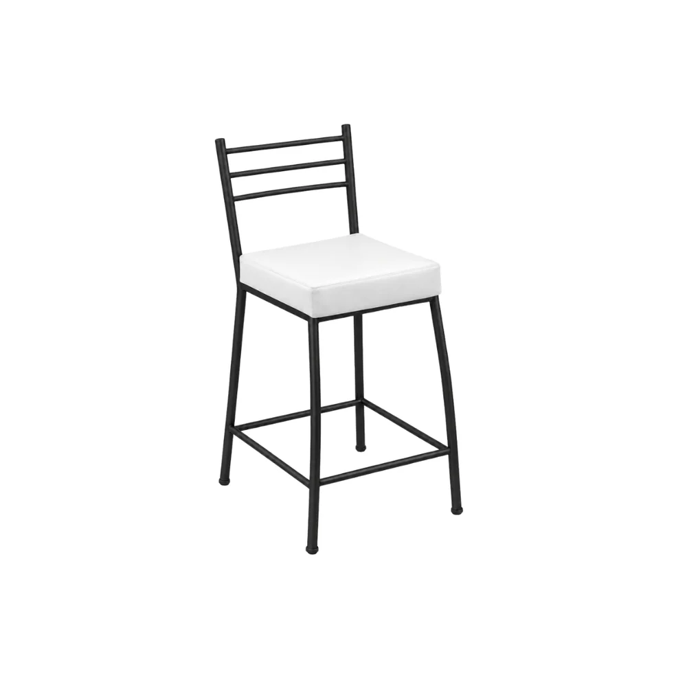 Banco Paris 60cm Preto/Branco — banco de aço Metalnew, referência 3039