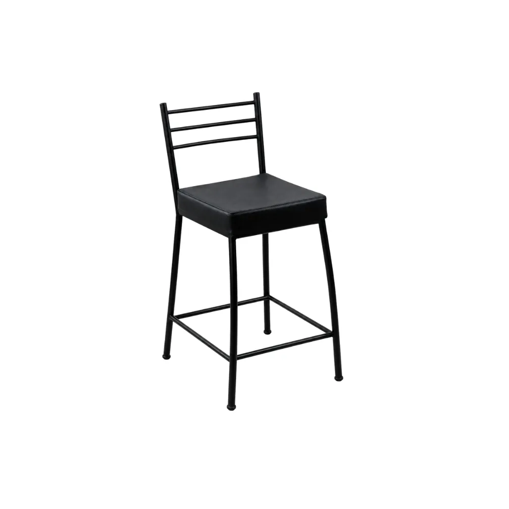 Banco Paris 60cm Preto/Preto — banco de aço Metalnew, referência 3001