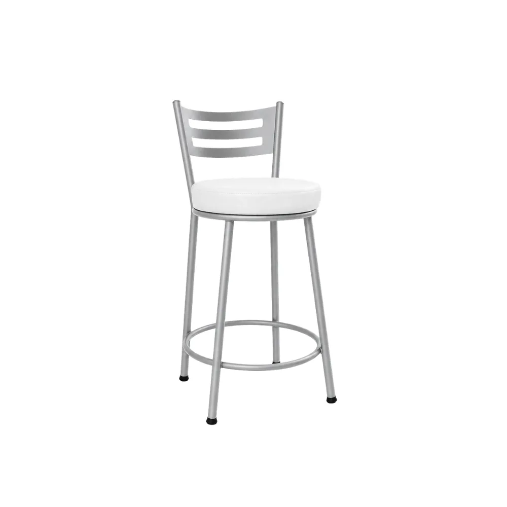 Banco Verona 60cm Prata/Branco — banco de aço Metalnew, referência 3146