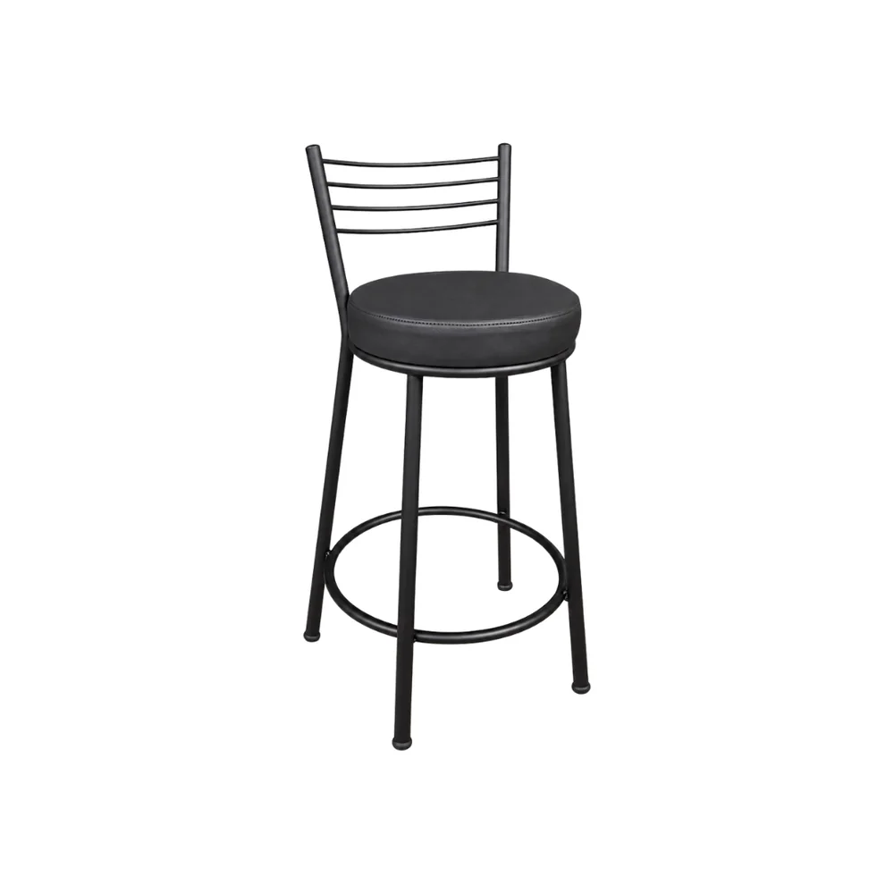 Banco Roma 60cm Preto/Preto — banco de aço Metalnew, referência 3101